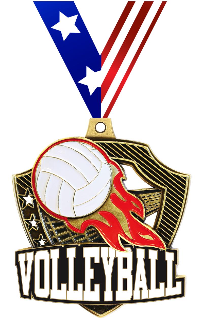 2.25" SHIELDZ VOLLEYBALL GLD