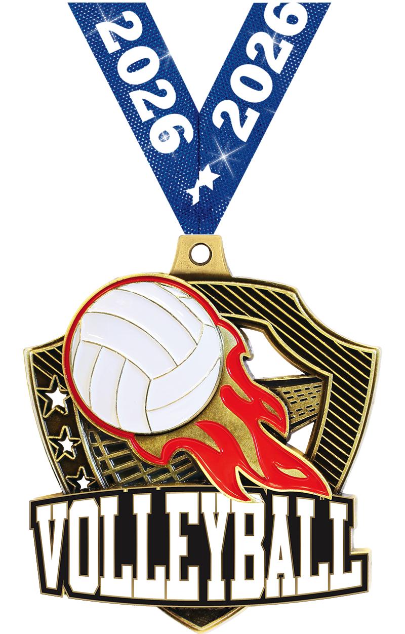 2.25" SHIELDZ VOLLEYBALL GLD