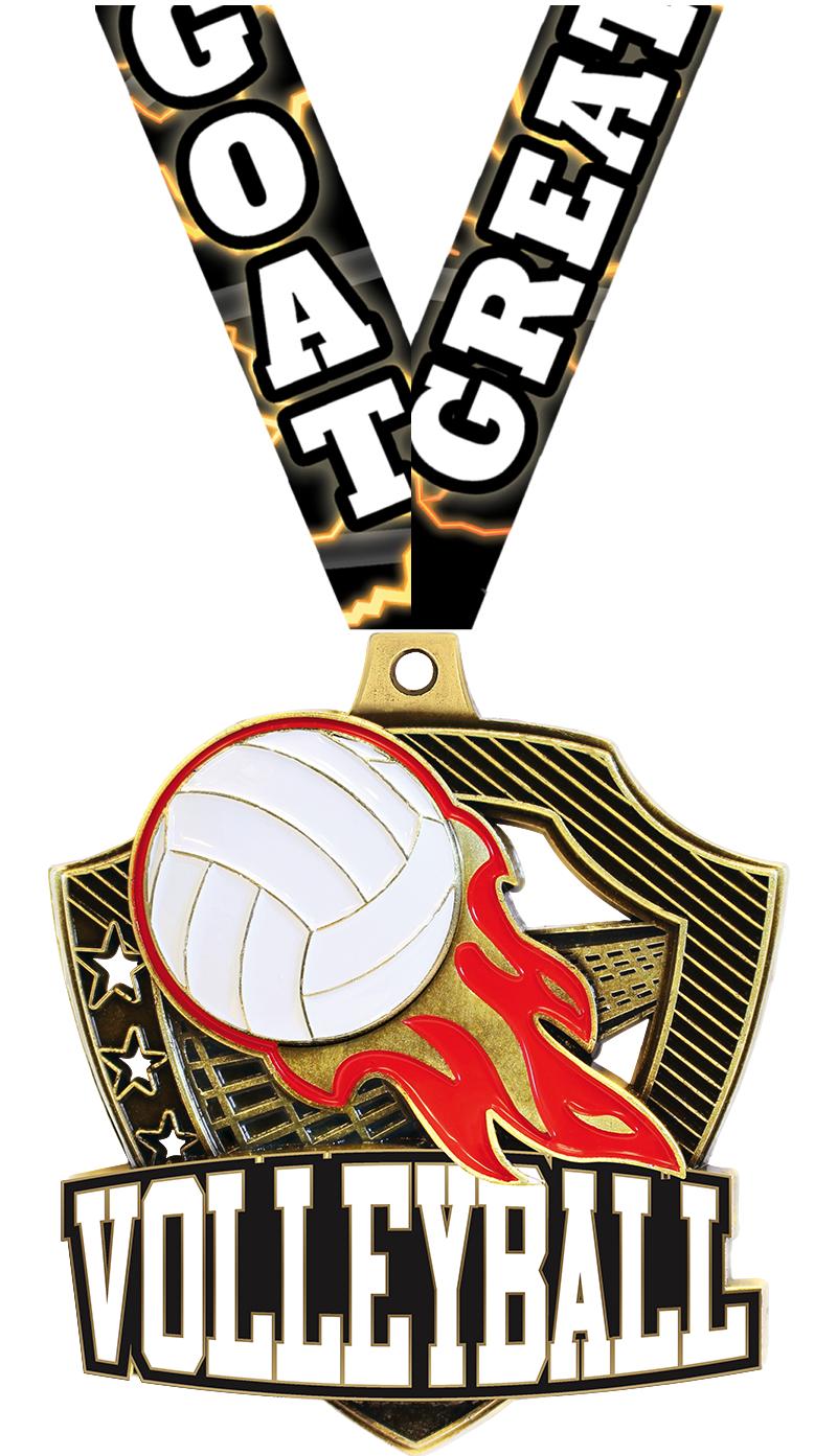 2.25" SHIELDZ VOLLEYBALL GLD