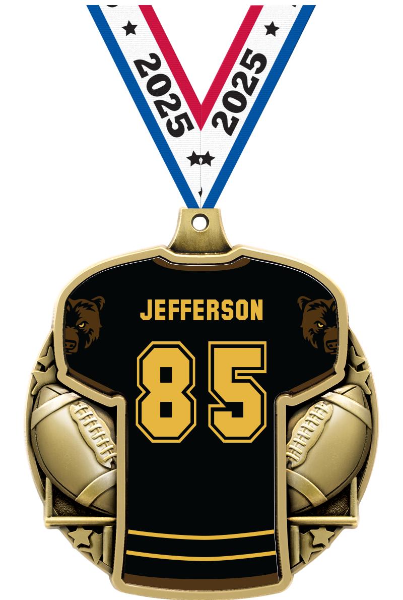 2.5" FOOTBALL JERSEY MDL GOLD