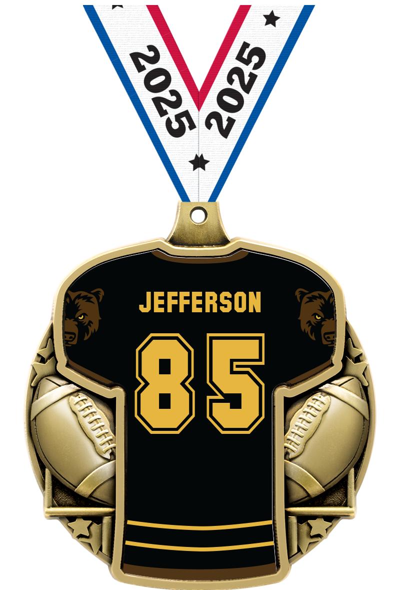 2.5" FOOTBALL JERSEY MDL GOLD