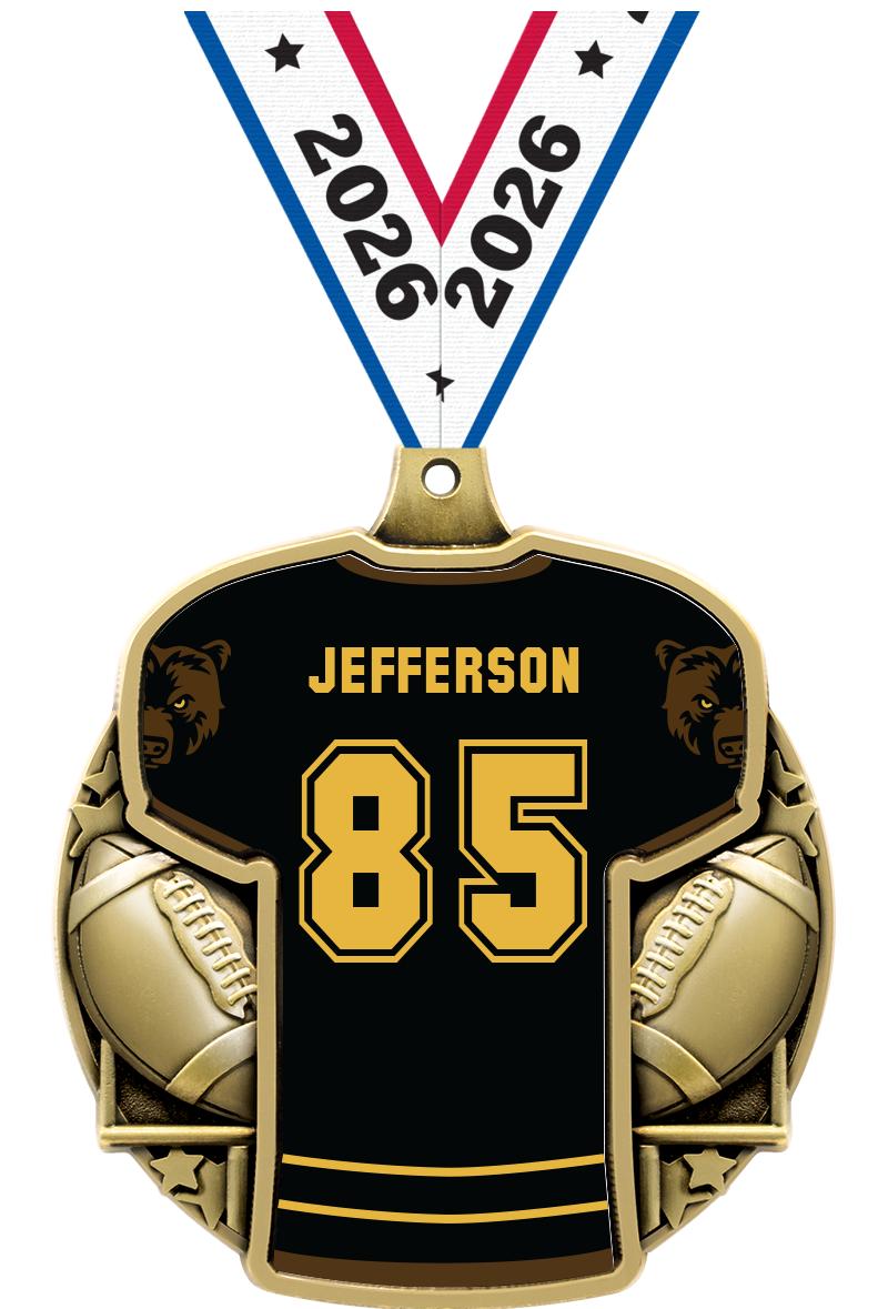 2.5" FOOTBALL JERSEY MDL GOLD