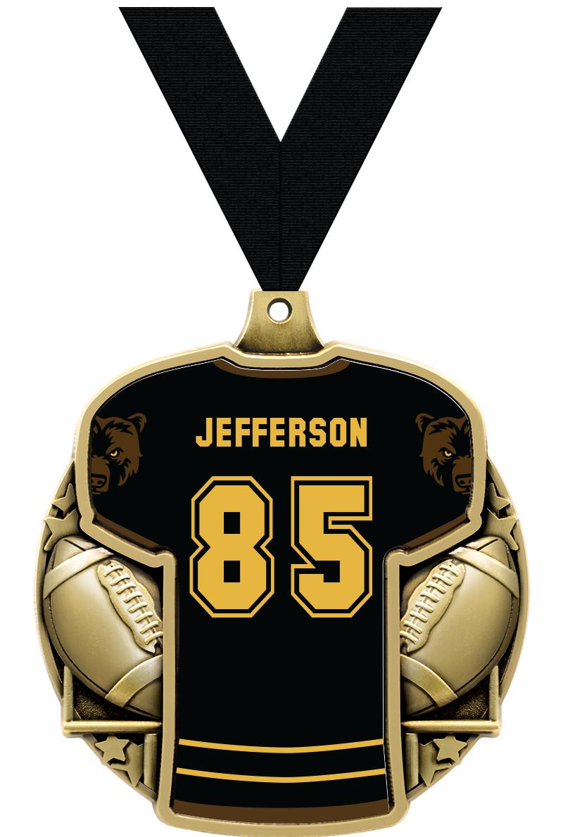 2.5" FOOTBALL JERSEY MDL GOLD
