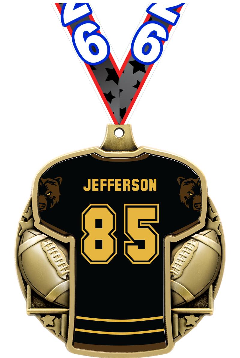 2.5" FOOTBALL JERSEY MDL GOLD