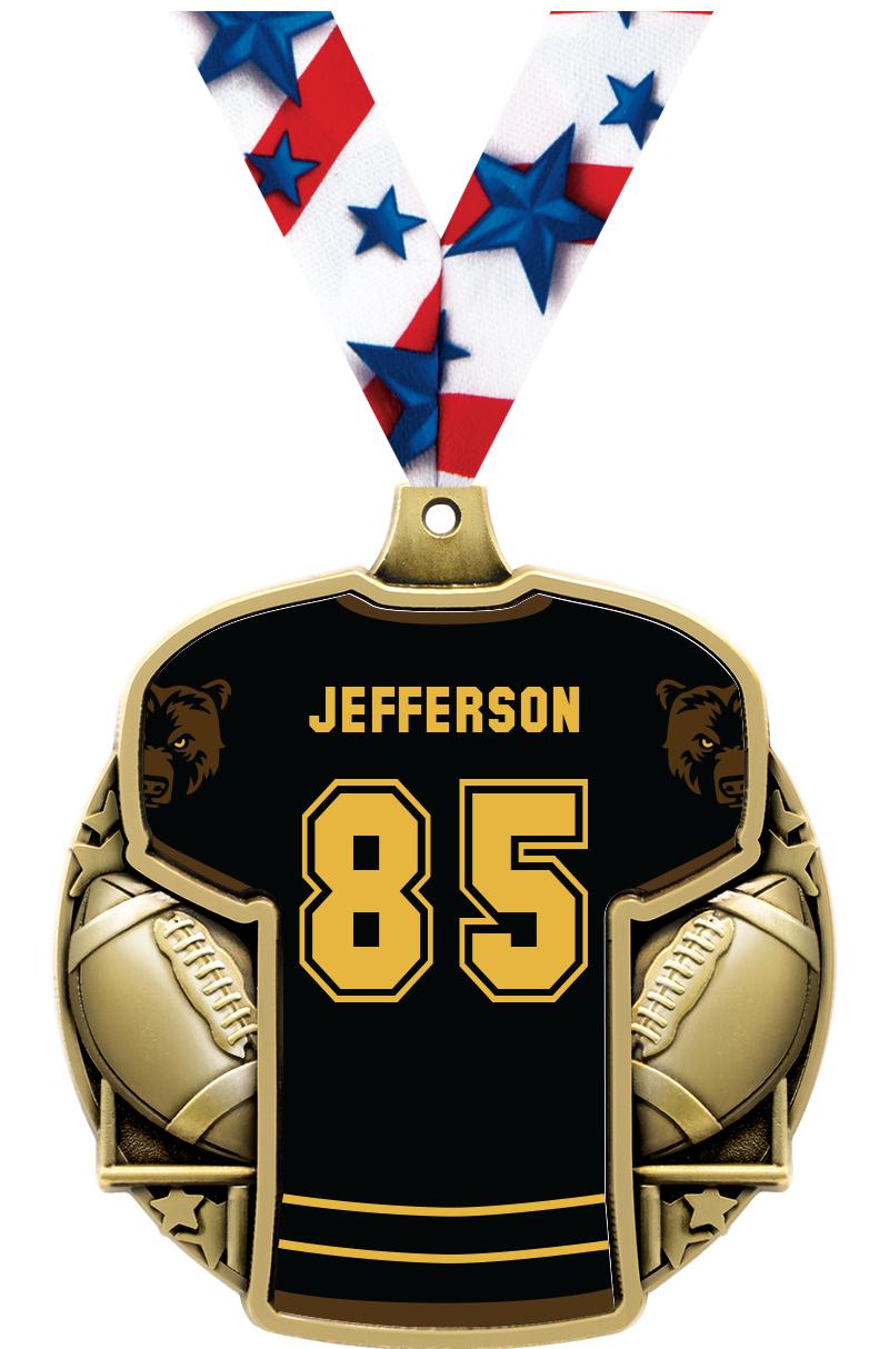 2.5" FOOTBALL JERSEY MDL GOLD