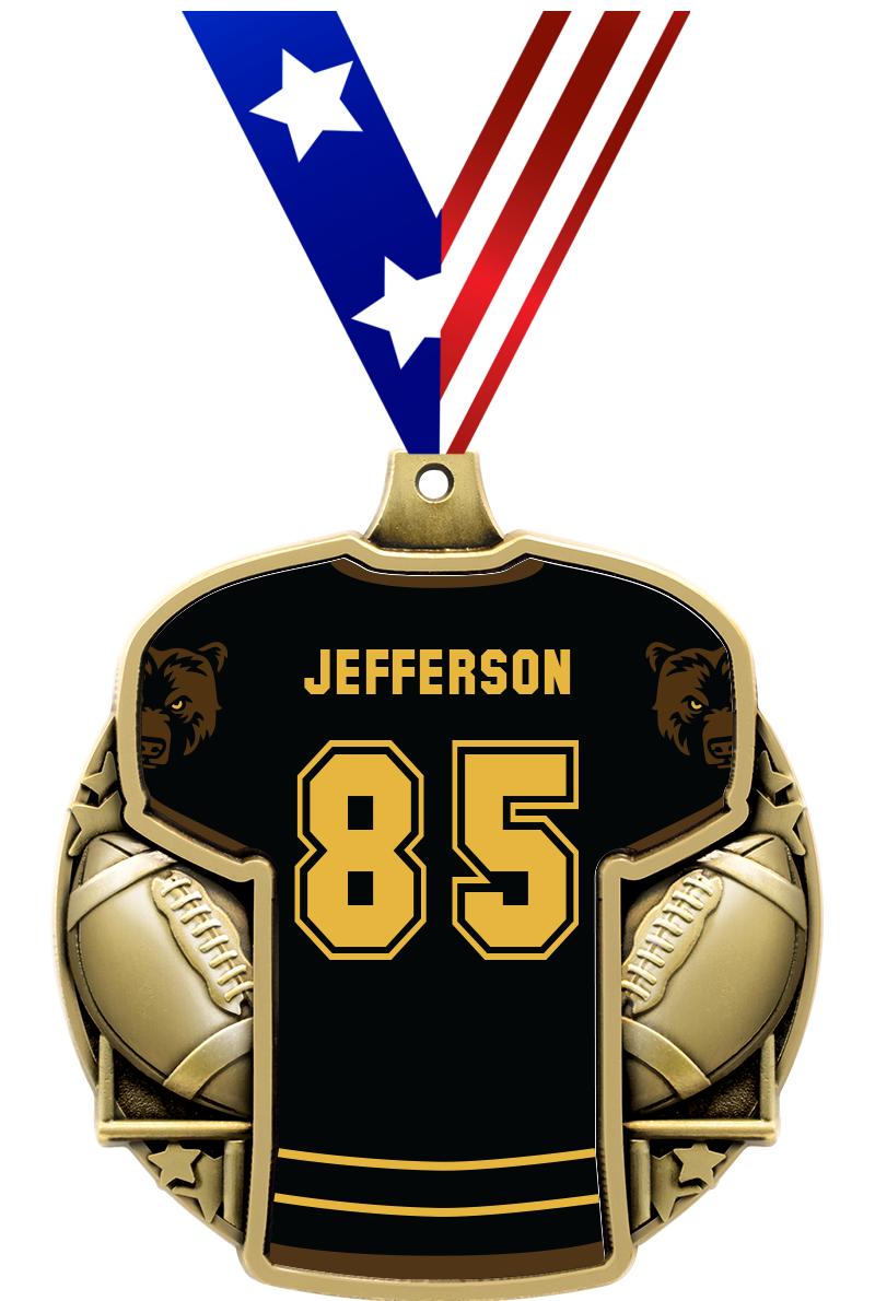 2.5" FOOTBALL JERSEY MDL GOLD