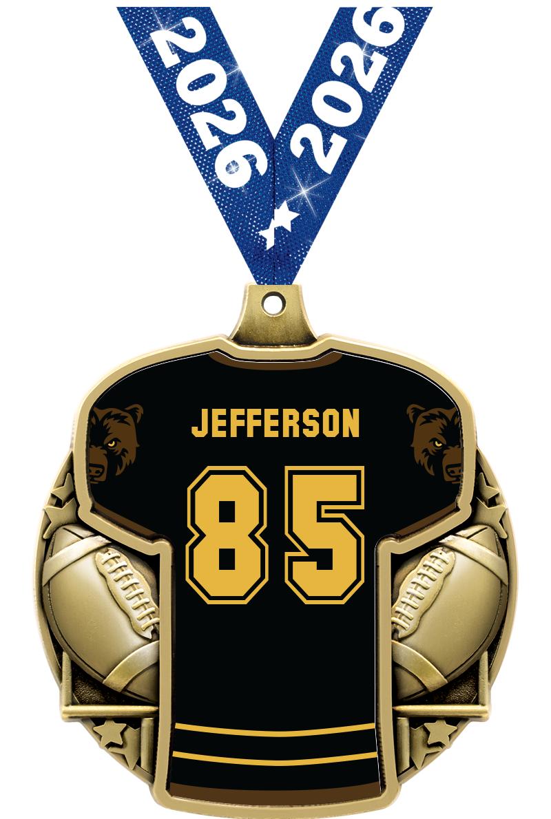 2.5" FOOTBALL JERSEY MDL GOLD