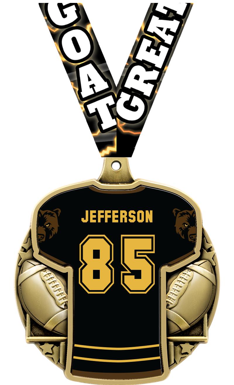 2.5" FOOTBALL JERSEY MDL GOLD