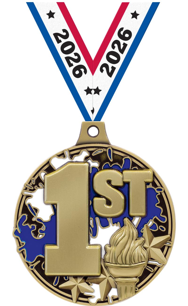 2" SPLASH 1ST PLACE MDL GOLD