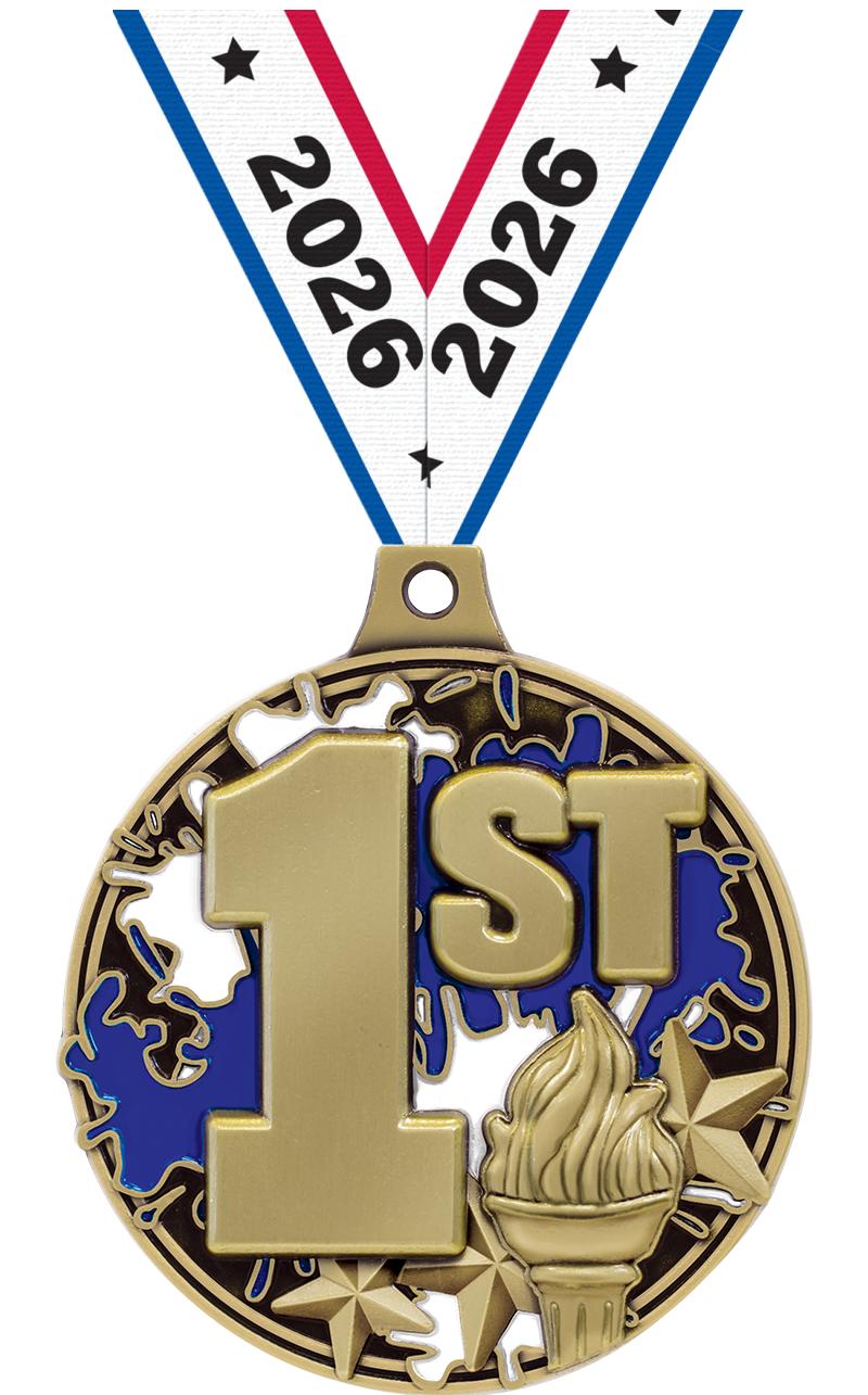 2" SPLASH 1ST PLACE MDL GOLD