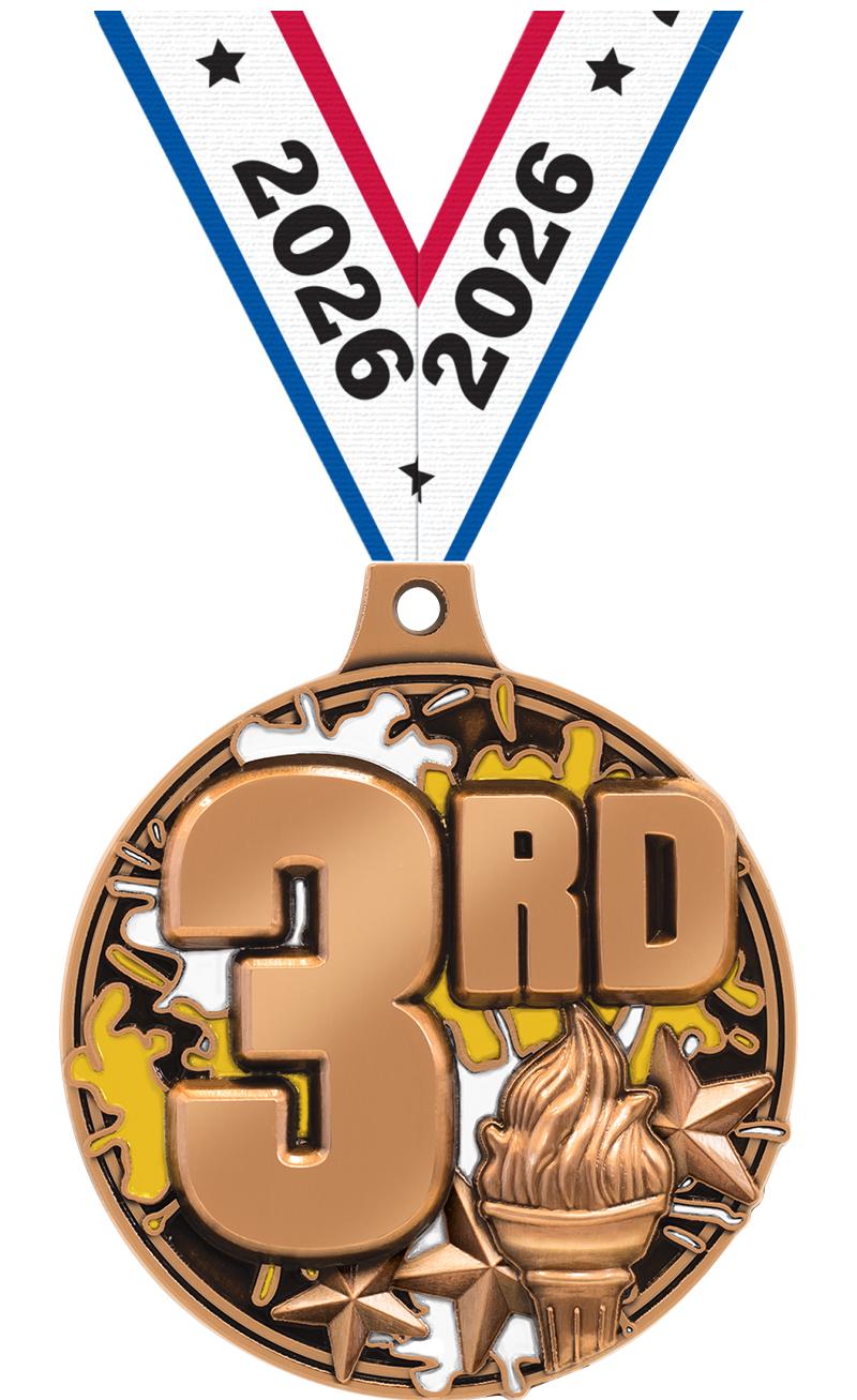 2" SPLASH 3RD PLACE MDL BRONZE