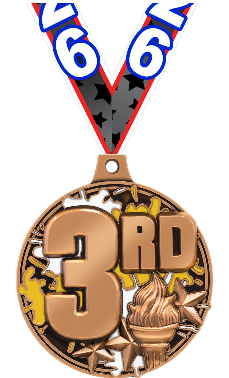 2" SPLASH 3RD PLACE MDL BRONZE