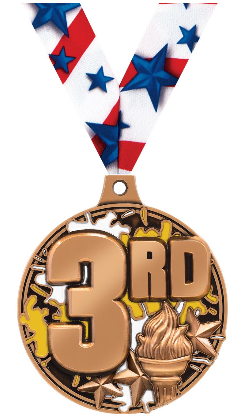 2" SPLASH 3RD PLACE MDL BRONZE