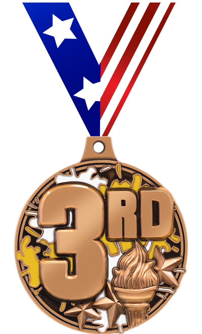 2" SPLASH 3RD PLACE MDL BRONZE