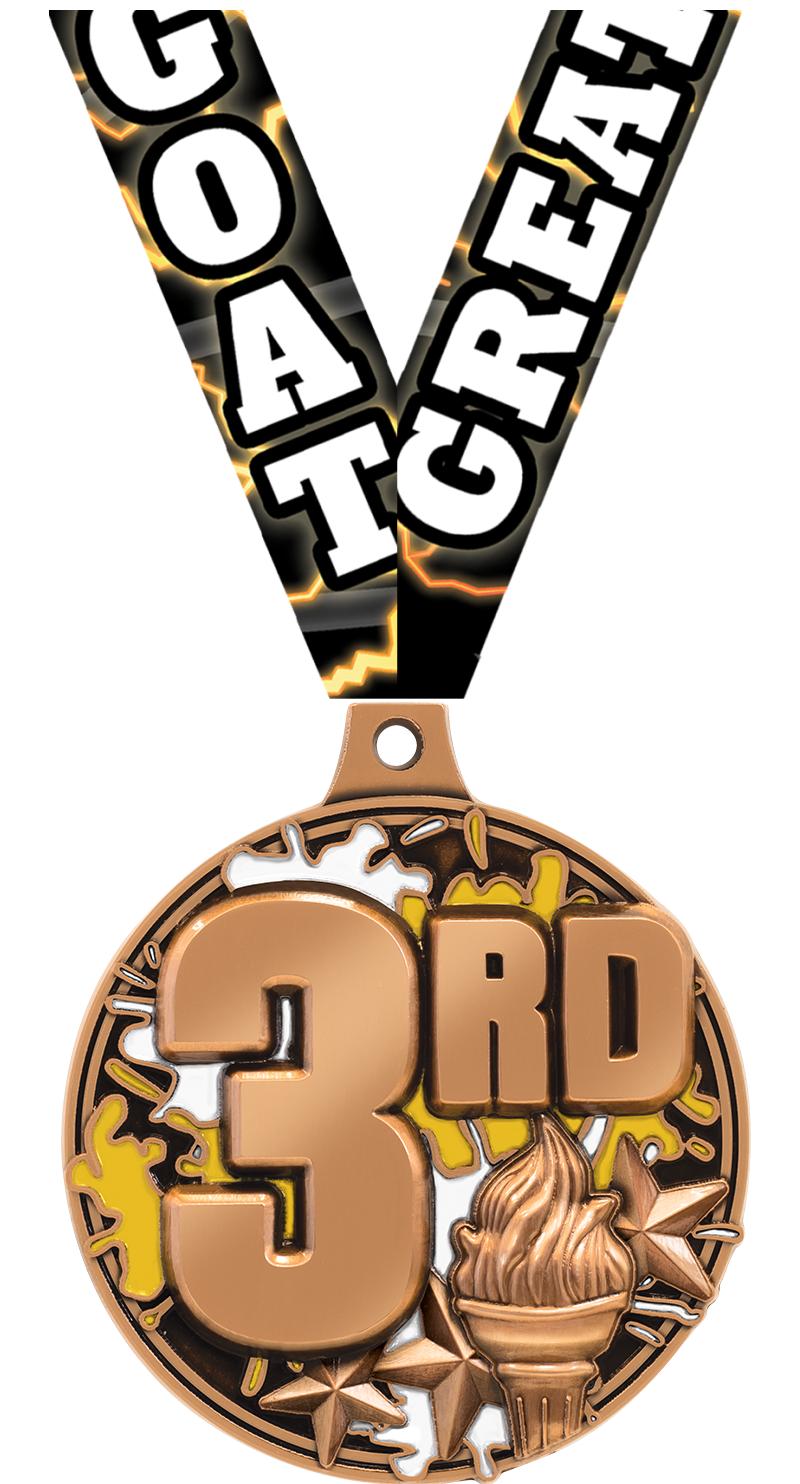 2" SPLASH 3RD PLACE MDL BRONZE