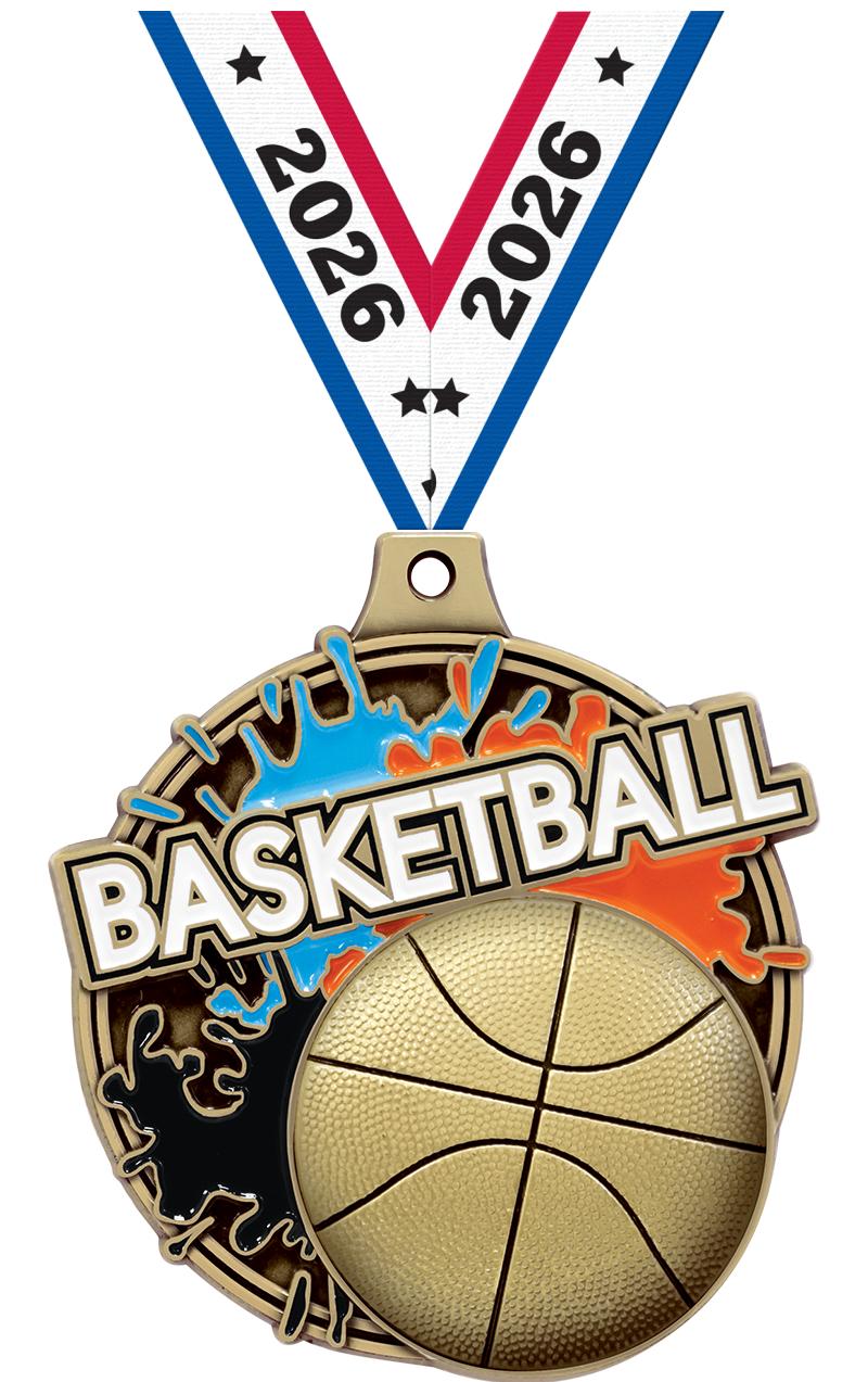 2" SPLASH BASKETBALL MDL GOLD