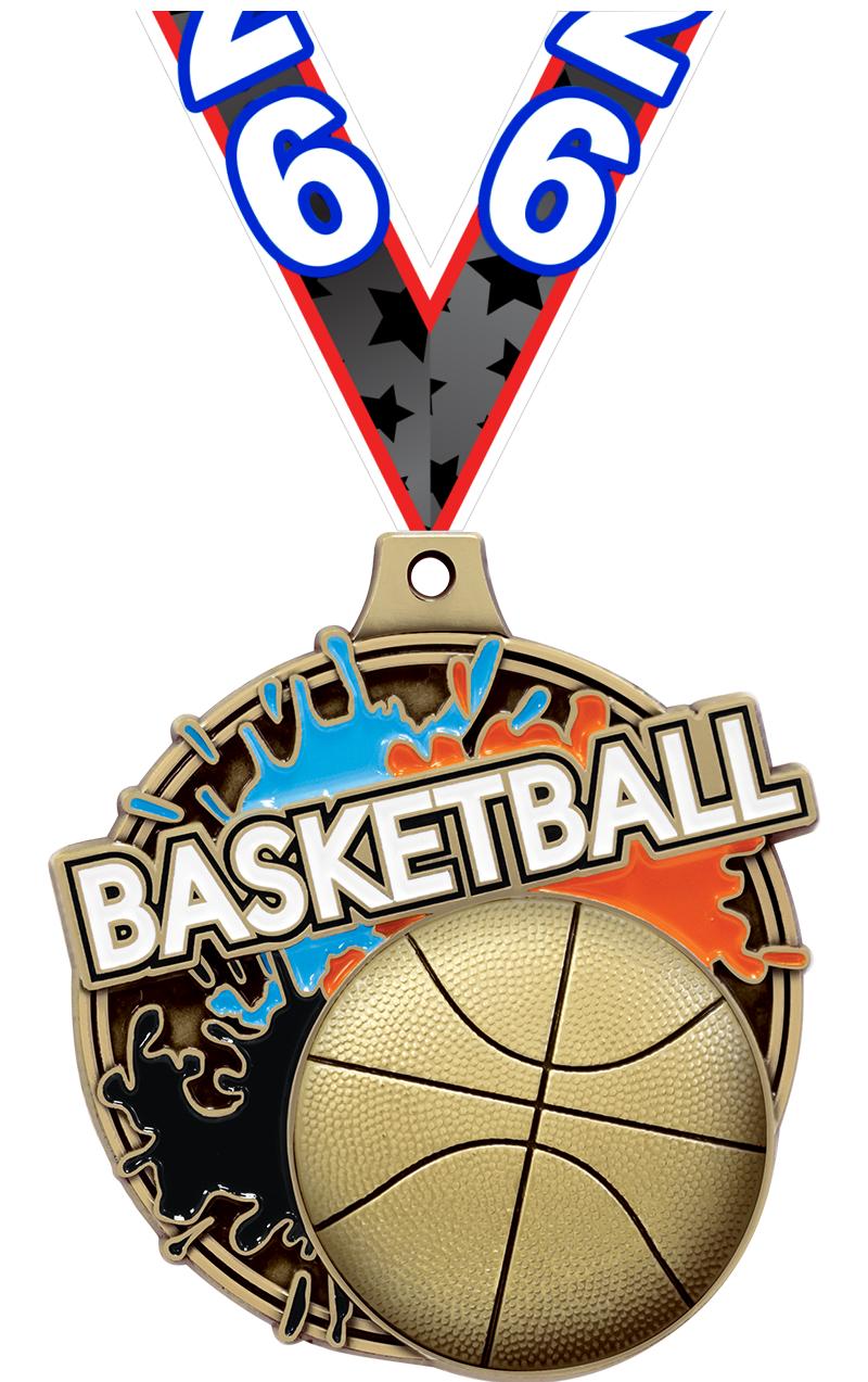 2" SPLASH BASKETBALL MDL GOLD