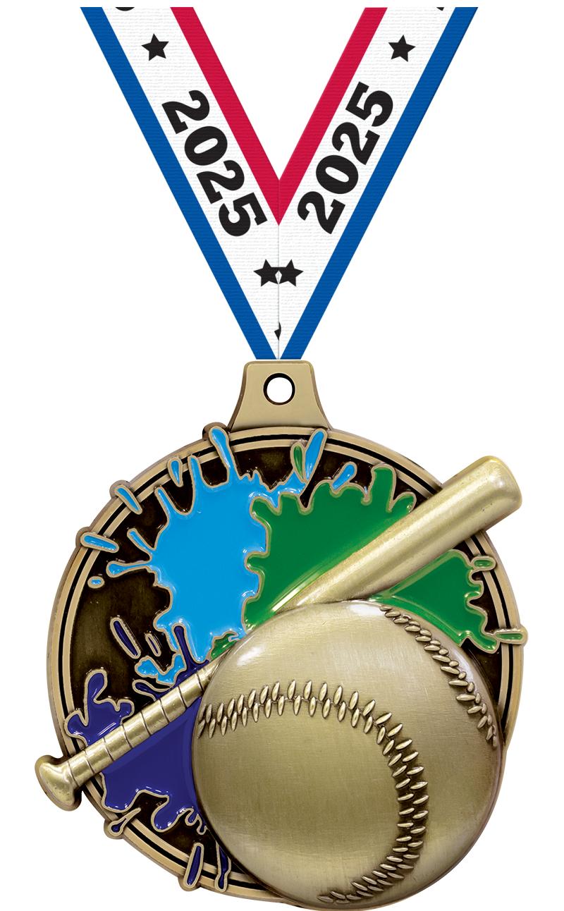 2" SPLASH BASEBALL MDL GOLD