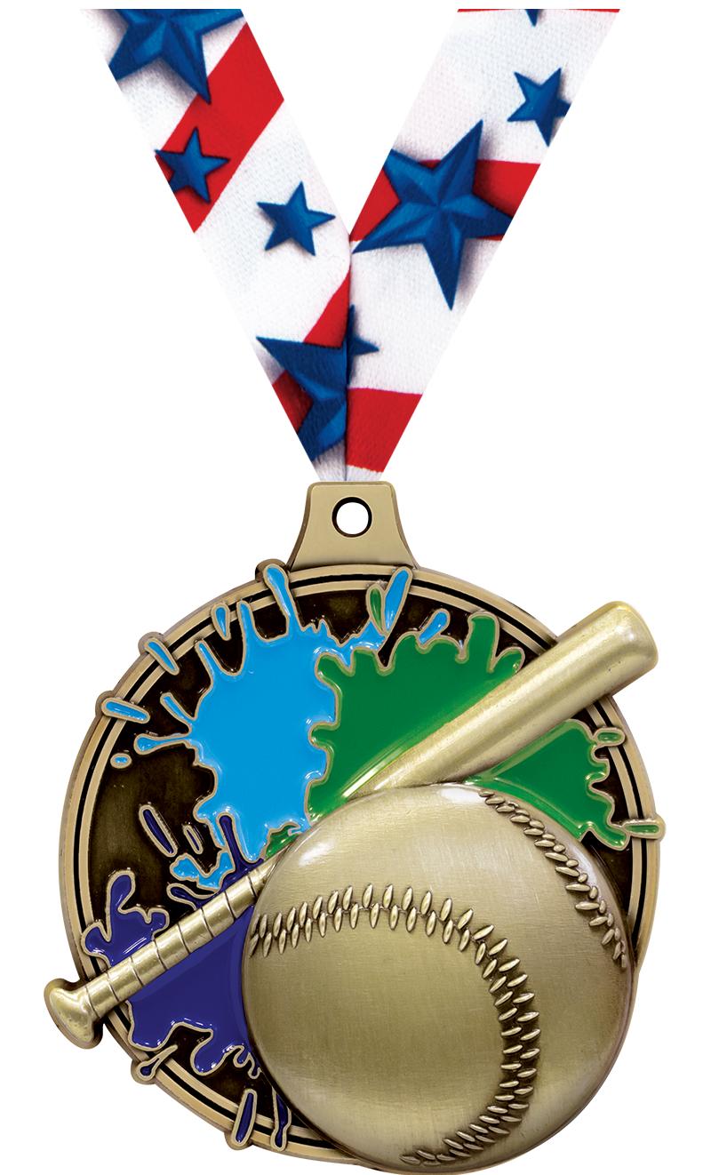 2" SPLASH BASEBALL MDL GOLD