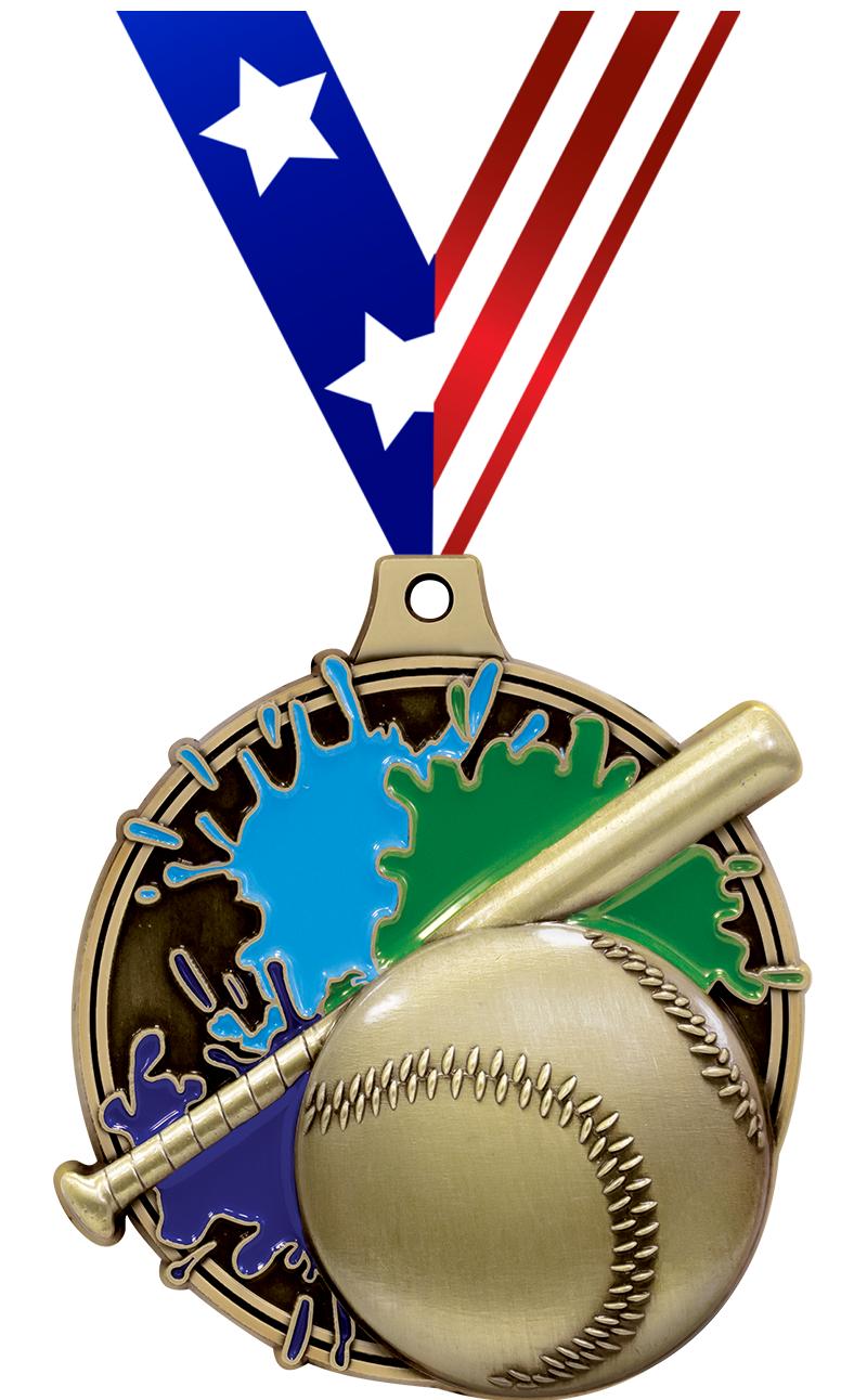 2" SPLASH BASEBALL MDL GOLD