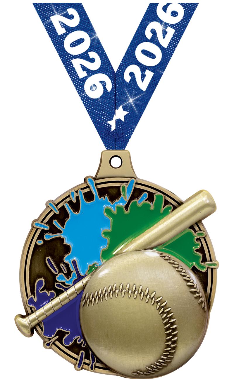 2" SPLASH BASEBALL MDL GOLD