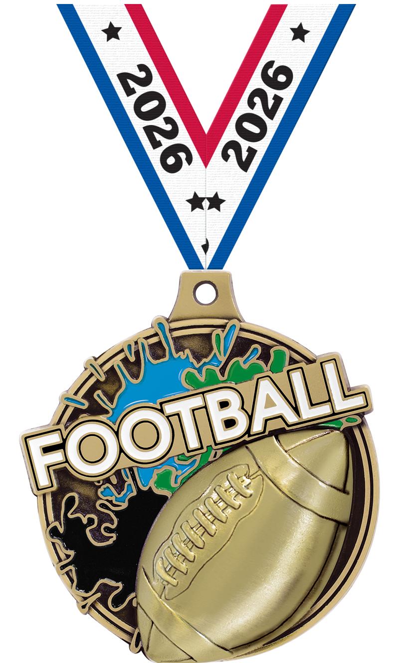 2" SPLASH FOOTBALL MDL GOLD