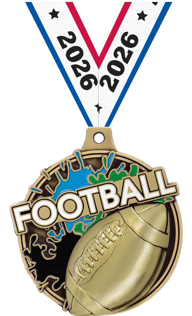 2" SPLASH FOOTBALL MDL GOLD