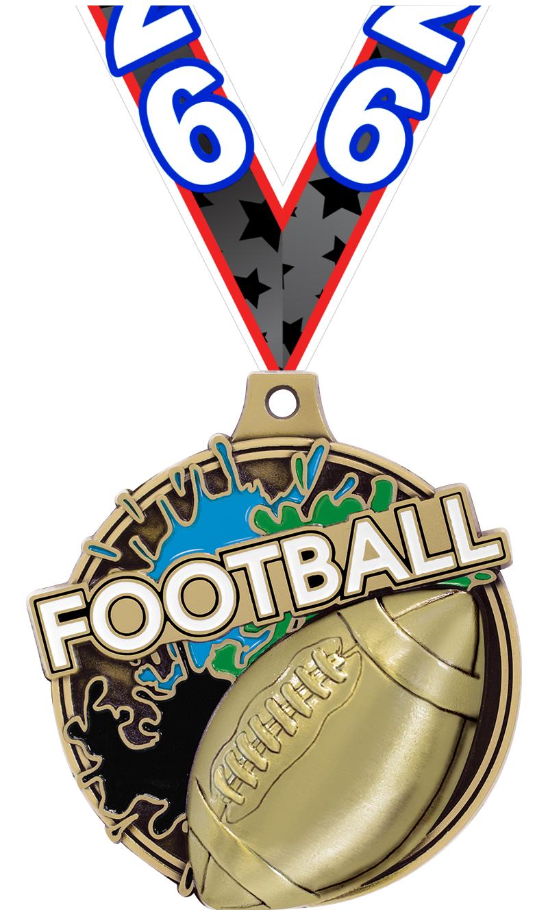 2" SPLASH FOOTBALL MDL GOLD