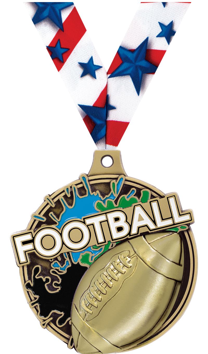 2" SPLASH FOOTBALL MDL GOLD