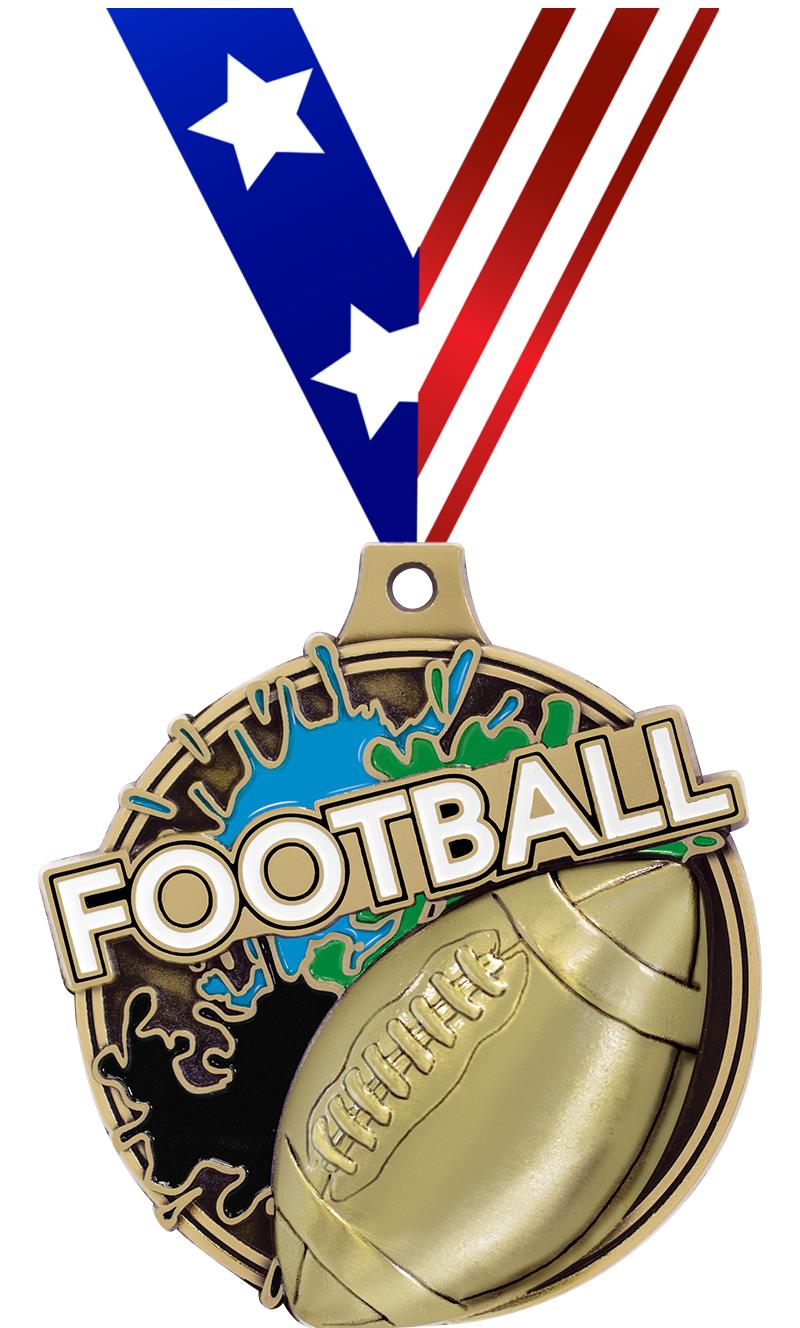 2" SPLASH FOOTBALL MDL GOLD