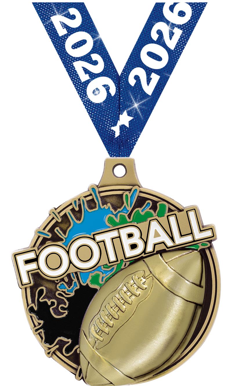 2" SPLASH FOOTBALL MDL GOLD