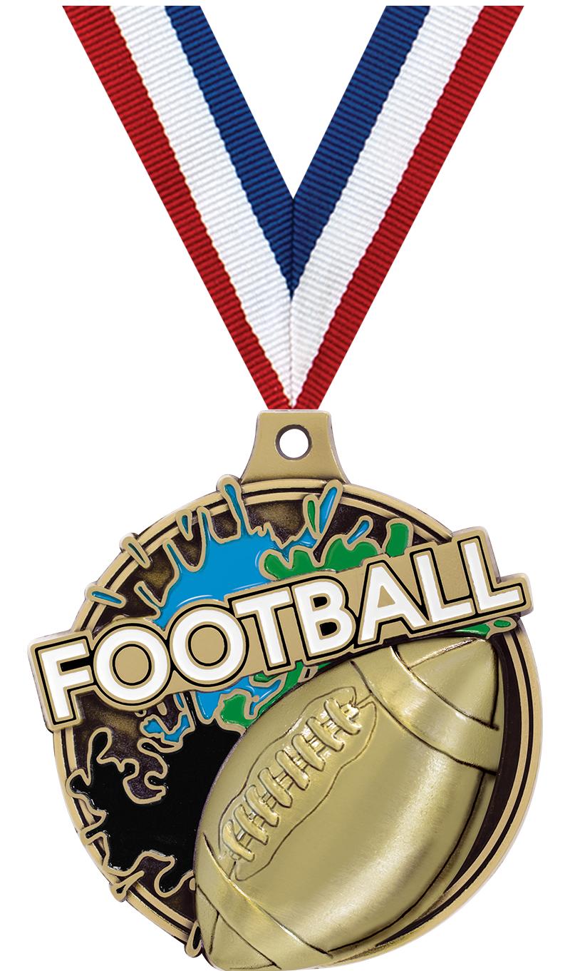 2" SPLASH FOOTBALL MDL GOLD