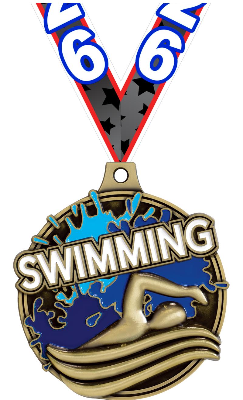 2" SPLASH SWIMMING MDL GOLD