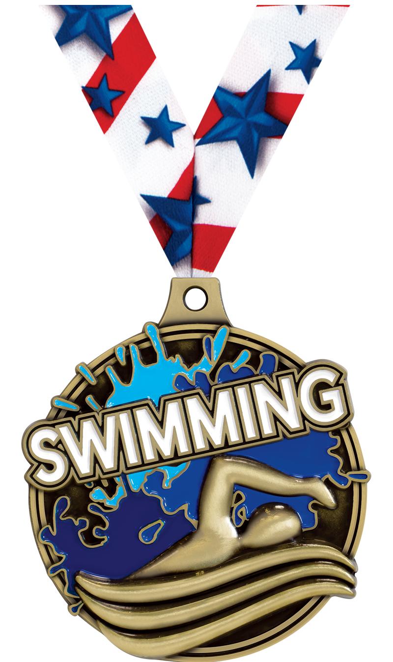 2" SPLASH SWIMMING MDL GOLD