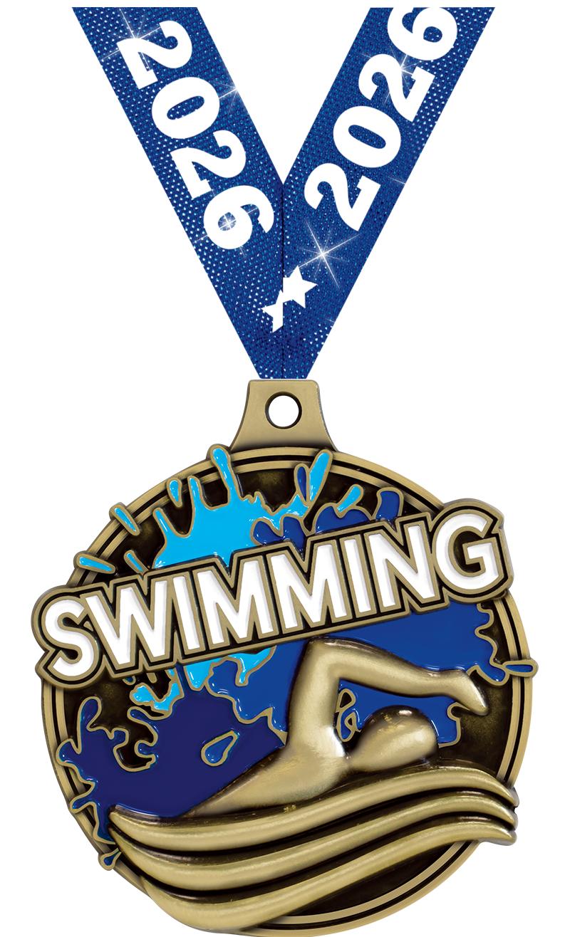 2" SPLASH SWIMMING MDL GOLD