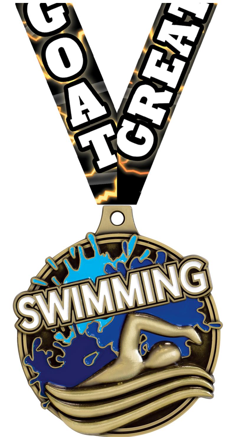 2" SPLASH SWIMMING MDL GOLD