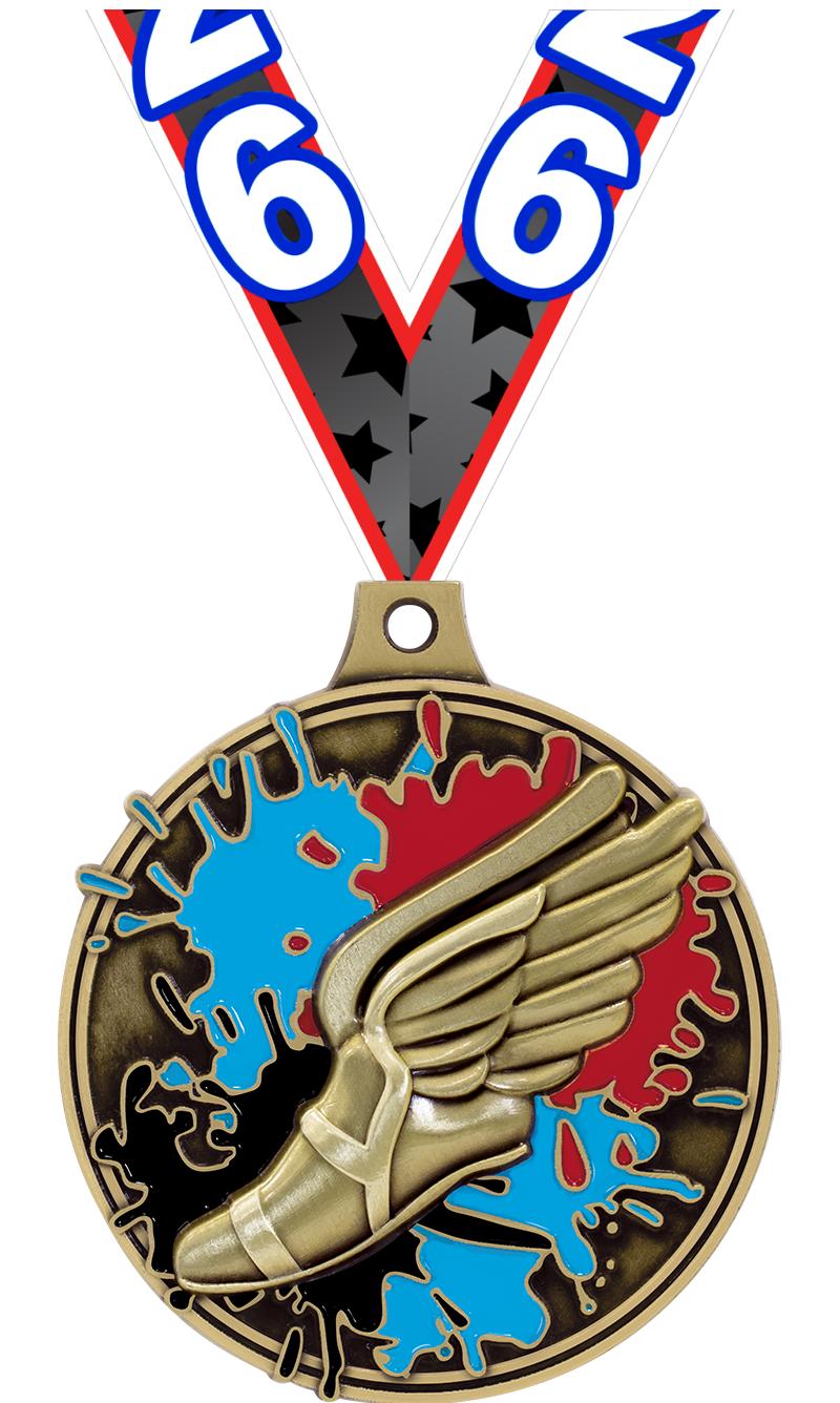 2" SPLSH WNGED FOOT MDL GOLD