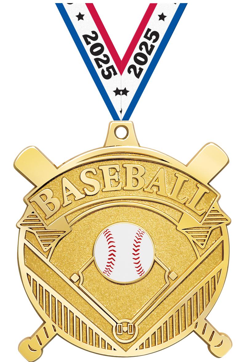 2.25" GILDED BASEBALL MEDAL GD