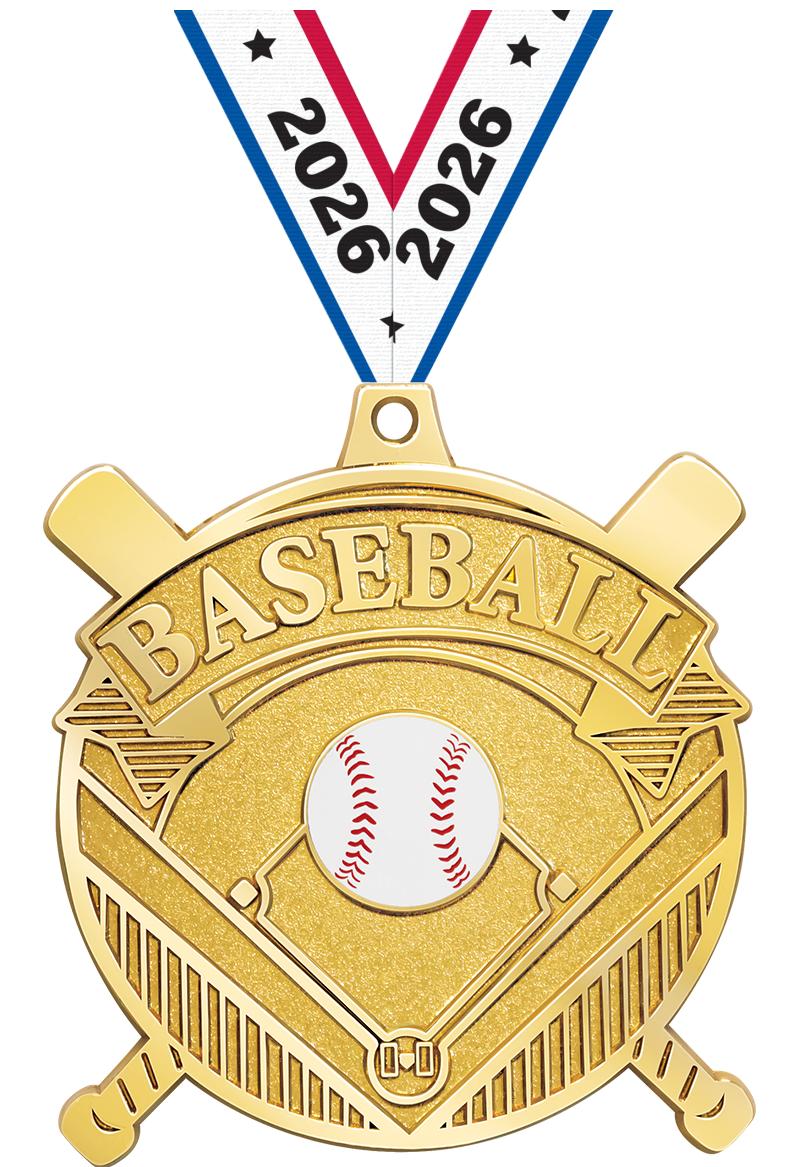 2.25" GILDED BASEBALL MEDAL GD