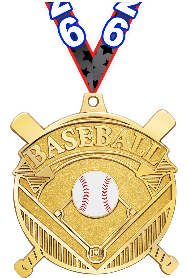 2.25" GILDED BASEBALL MEDAL GD