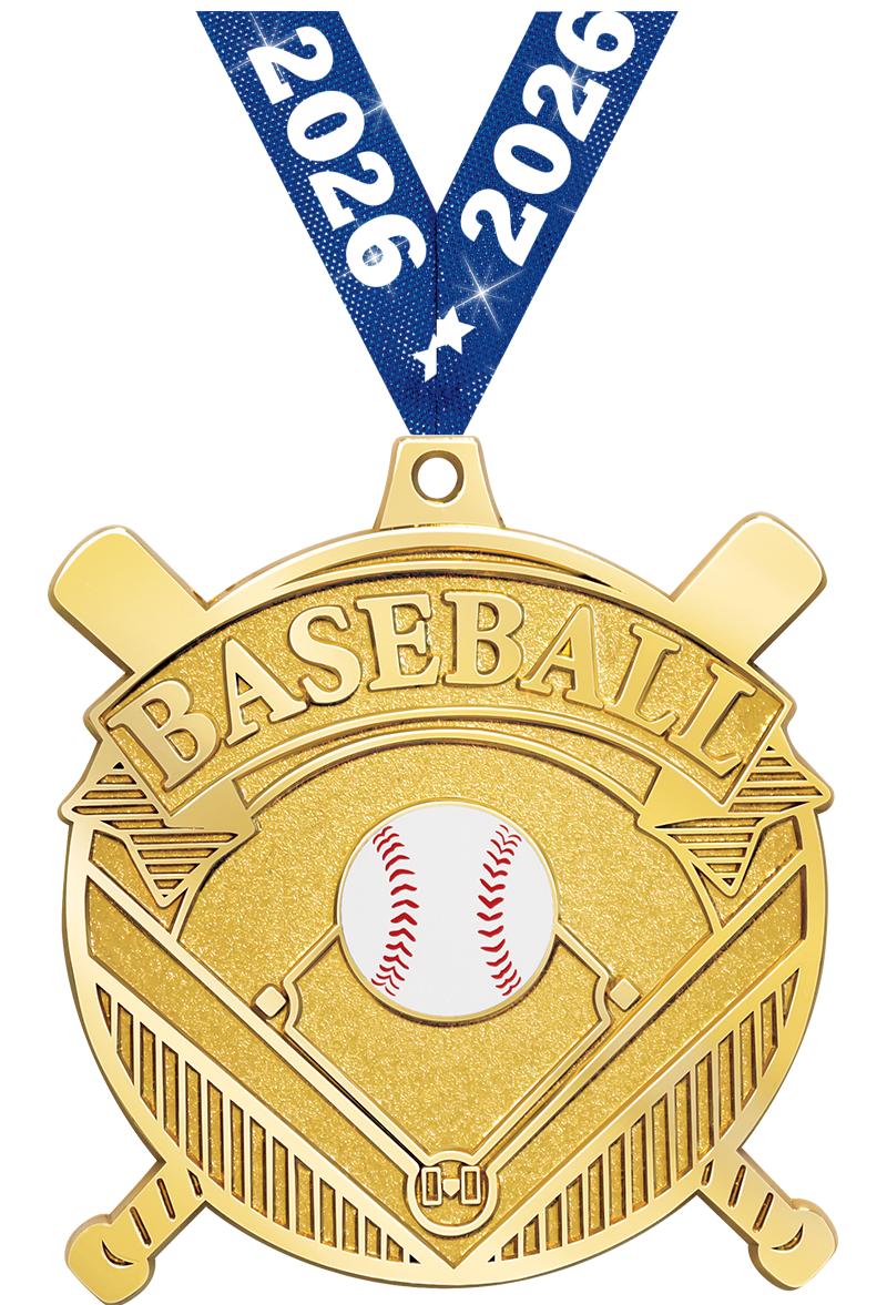 2.25" GILDED BASEBALL MEDAL GD