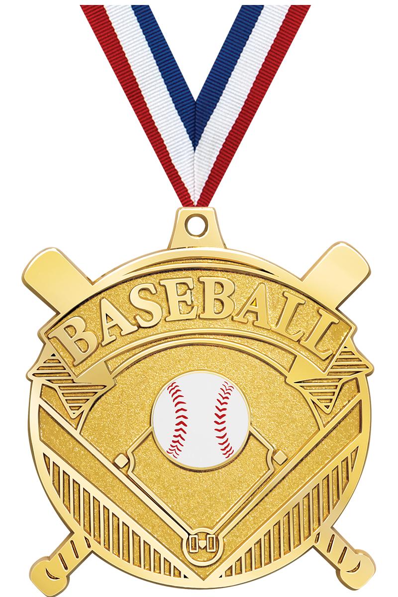 2.25" GILDED BASEBALL MEDAL GD