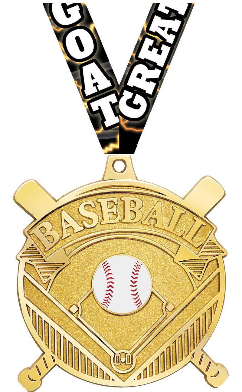 2.25" GILDED BASEBALL MEDAL GD