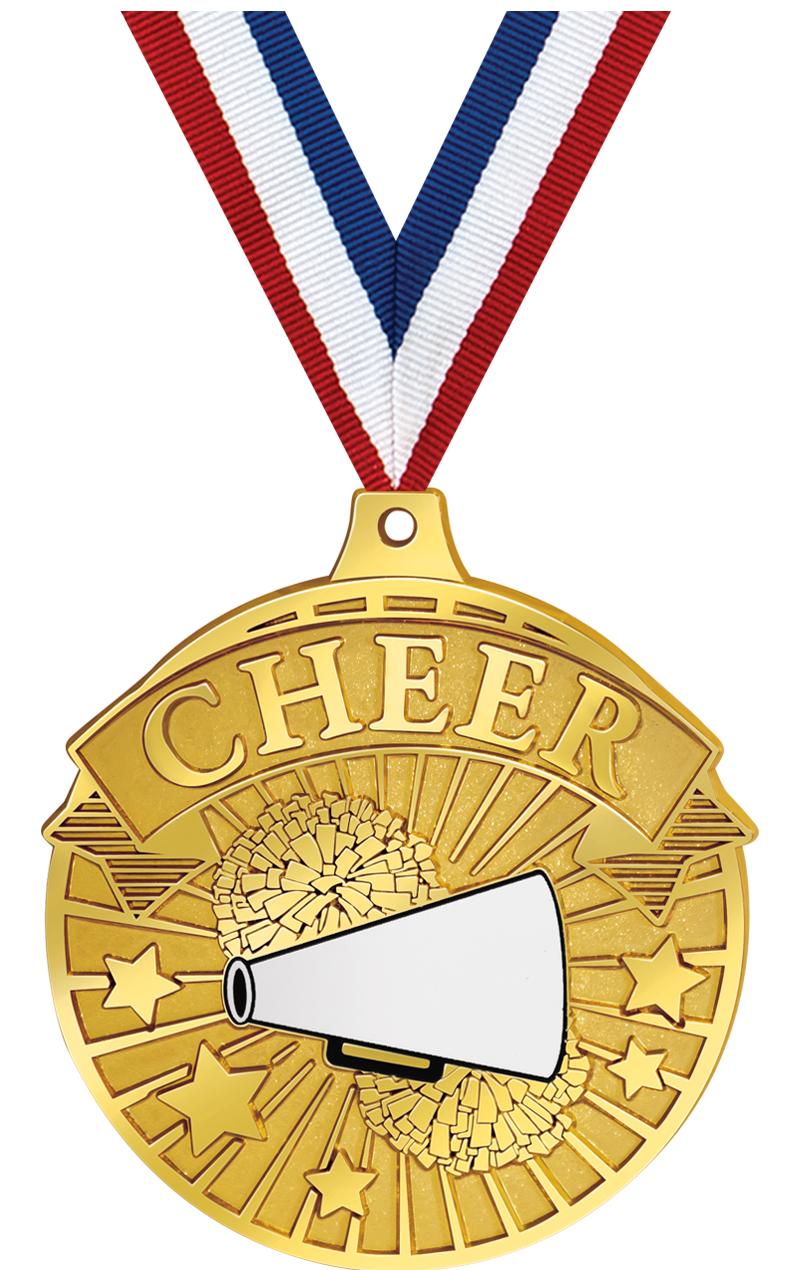 2.25" GILDED CHEER MEDAL GOLD