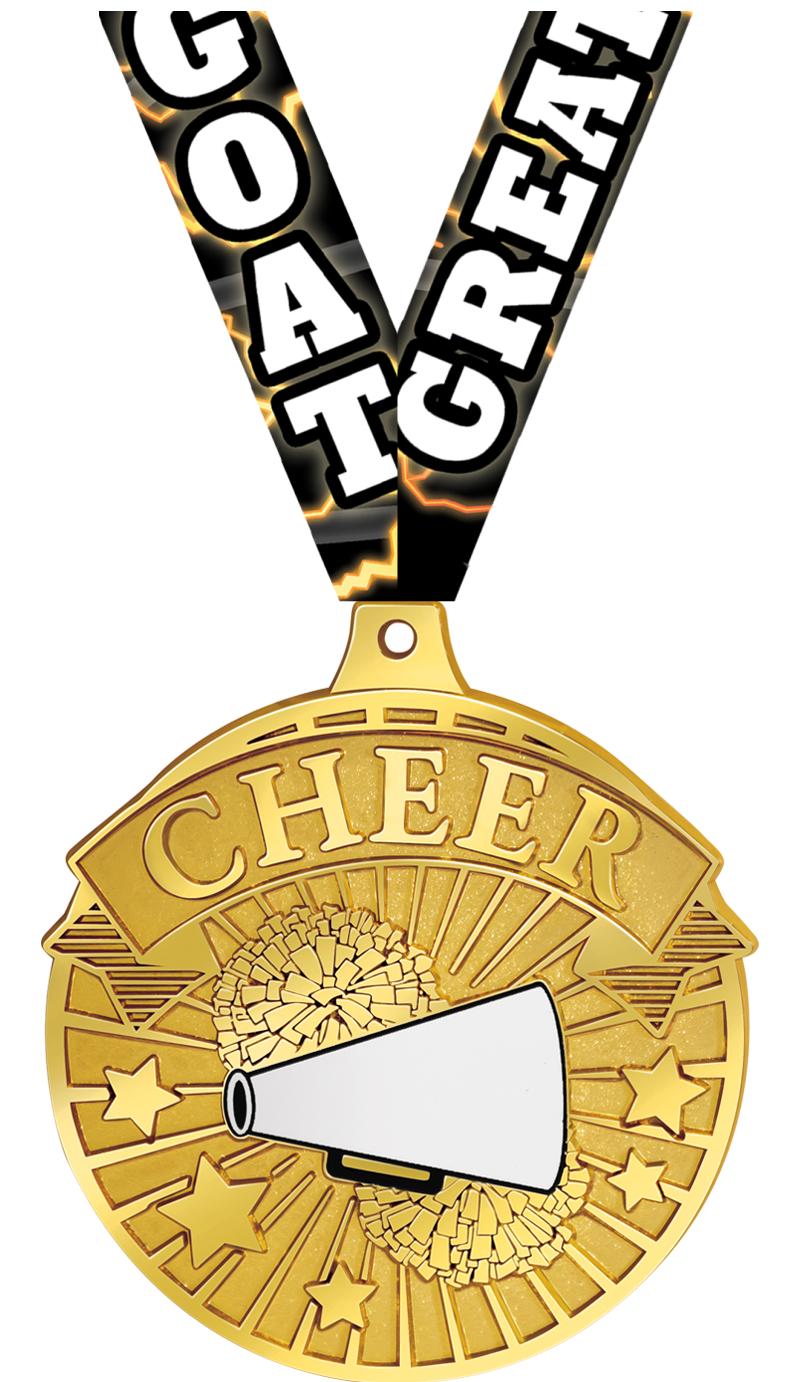 2.25" GILDED CHEER MEDAL GOLD