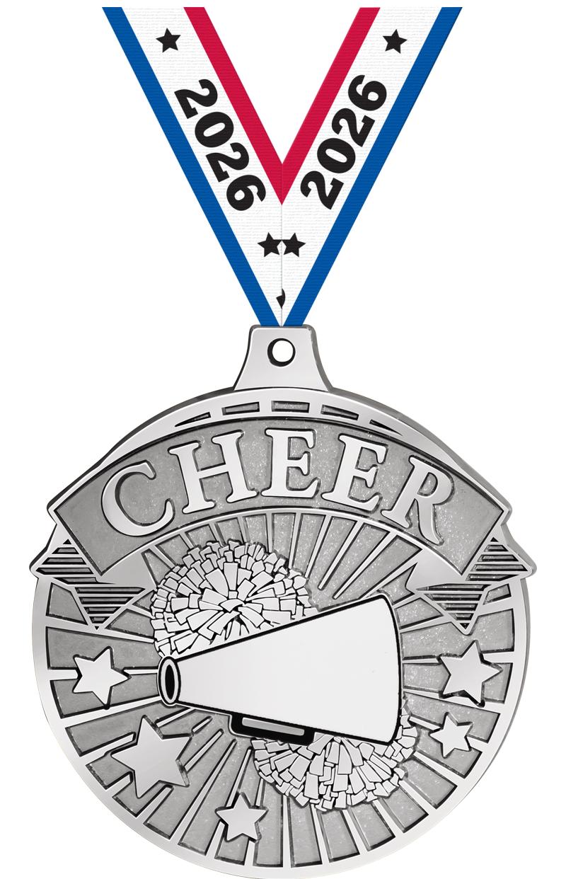 2.25" GILDED CHEER MEDAL SV
