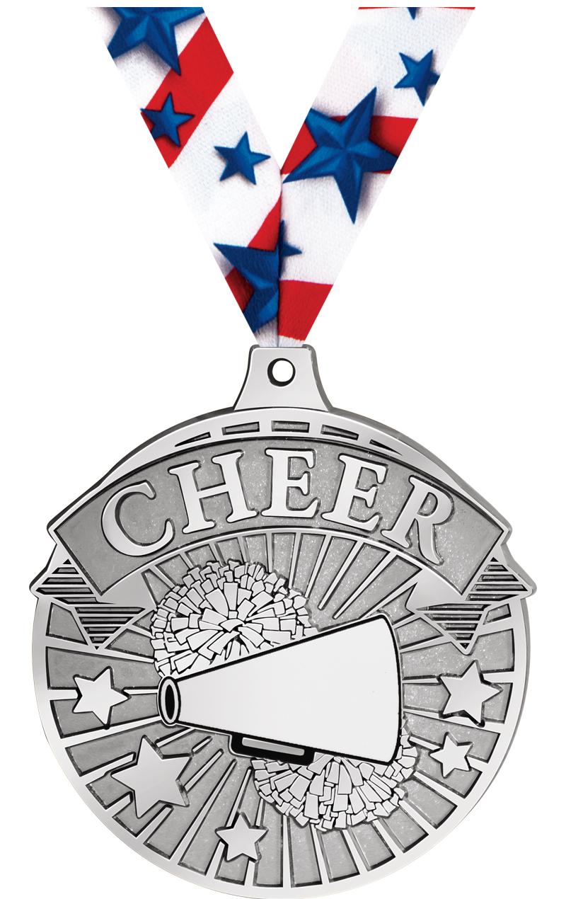 2.25" GILDED CHEER MEDAL SV