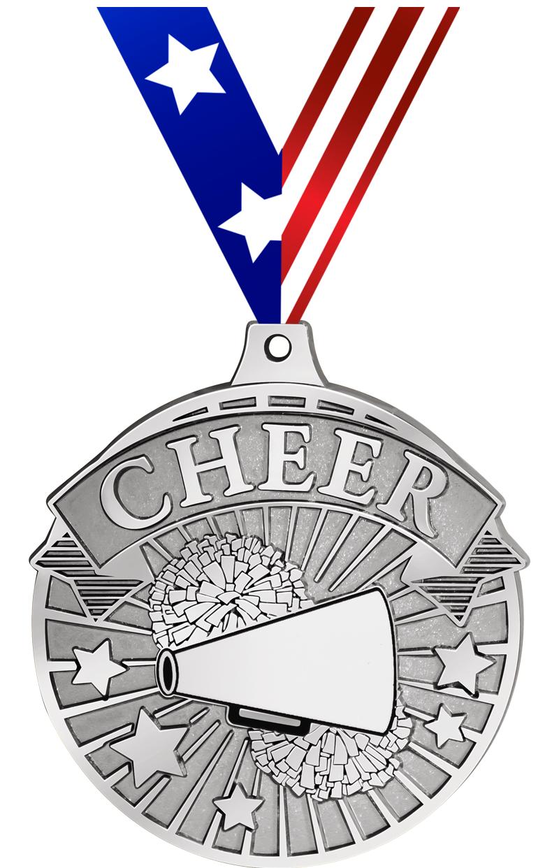 2.25" GILDED CHEER MEDAL SV
