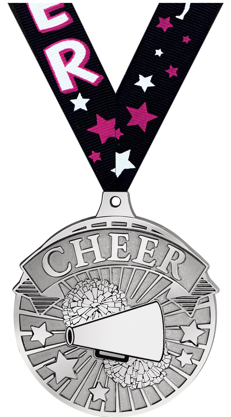 2.25" GILDED CHEER MEDAL SV