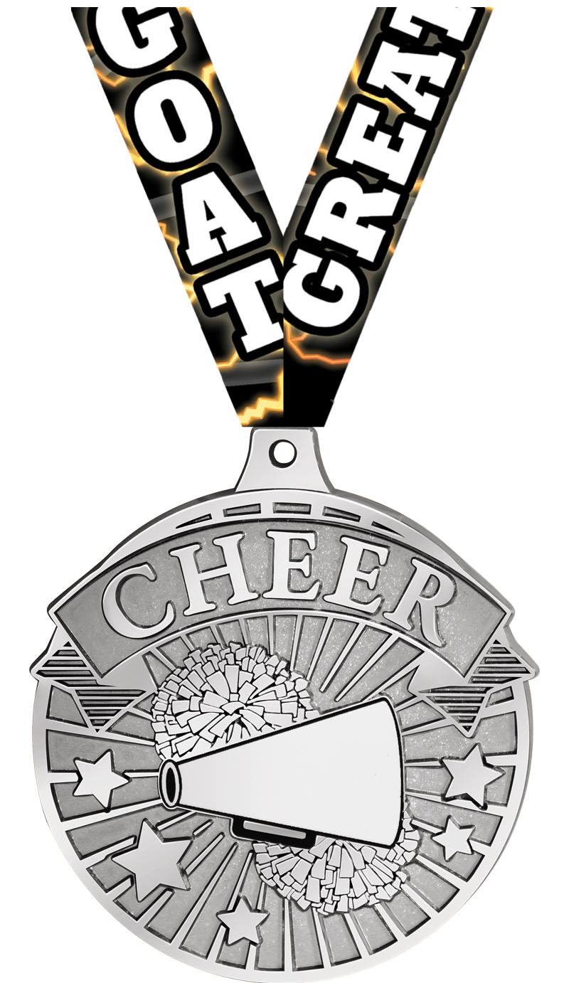 2.25" GILDED CHEER MEDAL SV